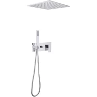 Душевой комплект Abber Daheim AF8221 400 мм, со смесителем, хром