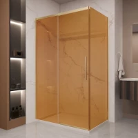 Душевой уголок Vincea Stella VSR-1ST9012GSG 120x90 см, профиль золотой матовый, стекло янтарное