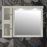 Изображение товара зеркальный шкаф 101x78 см слоновая кость opadiris мираж