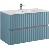 Тумба под раковину Art&Max Elegant AM-ELEGANT-900-2C-SO-NG-P 90 см, подвесная, с LED-подсветкой ручек, ниагара матовый