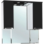 Изображение товара зеркальный шкаф 90x100 см черный глянец/белый глянец bellezza альфа 4618815000045