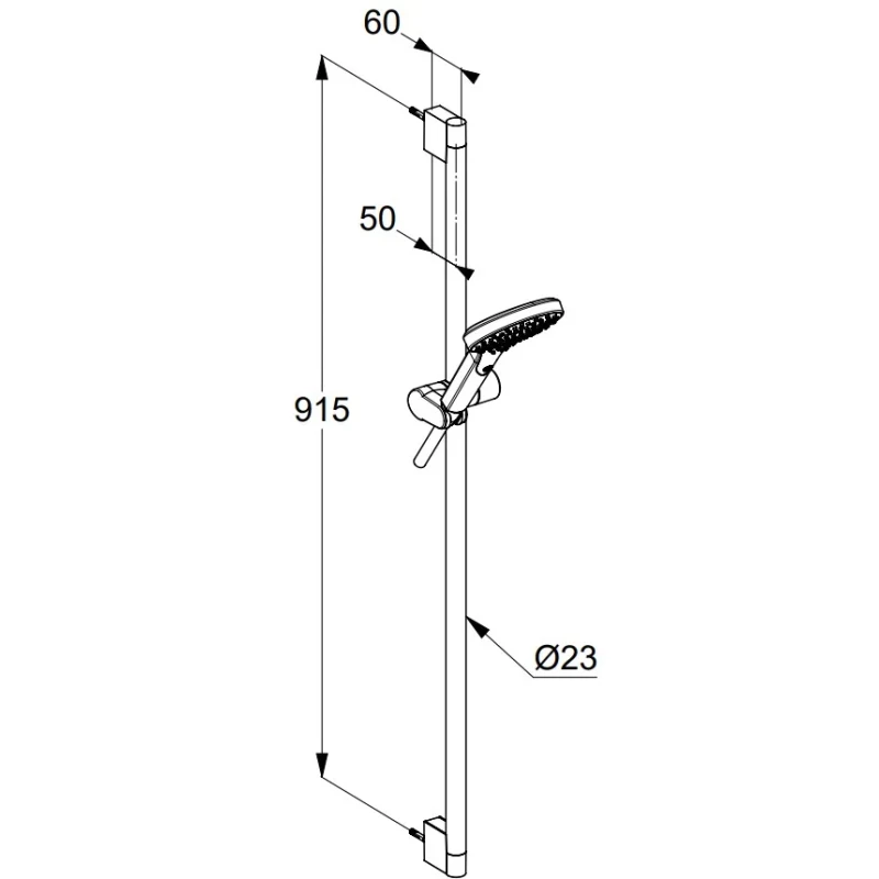 Душевой гарнитур Kludi Dive X 1S 6991005-00 1 режим, хром