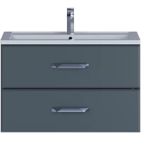 Тумба с раковиной Uperwood Foster 291020541 80 см, подвесная, серый графит матовый