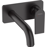 Смеситель для раковины Hansgrohe Vernis Shape 71578670 встраиваемый, без донного клапана, черный матовый