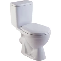 Унитаз-компакт Rosa Лира Люкс 4620008197142 косой выпуск, с сиденьем микролифт, белый