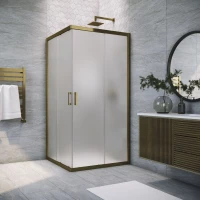 Душевой уголок Vegas Glass ZA TUR NOVO 85 05 10 85x85 см, профиль бронза, стекло сатин