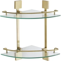 Полка стеклянная Savol S-065322C 27,7x27,7 см угловая, двойная, бронза