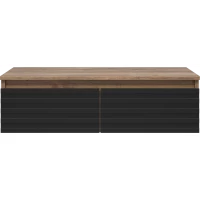 Тумба Brevita Dakota DAK-009080-19-022Я 80,6 см, подвесная, черный матовый/дуб галифакс