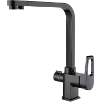 Смеситель для кухни Zorg ZR 334 YF-BLACK с подключением к фильтру, черный