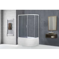 Душевой уголок с поддоном Royal Bath RB8120BK-C-L 120x80 см L, профиль белый, стекло матовое