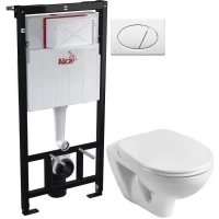 Комплект подвесной унитаз Santek Бореаль 1.WH30.1.977 + система инсталляции AlcaPlast AM101/11203:1RUSSETM70