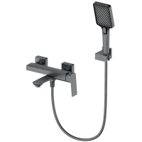 Смеситель для ванны Wonzon & Woghand Diamond WW-88639011-BGM с душевым гарнитуром, темный графит матовый