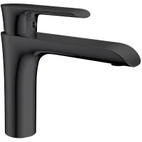 Смеситель для раковины Vincea Esse VBF-1E1MB без донного клапана, черный матовый