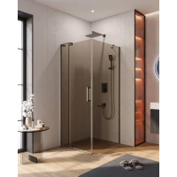 Душевой уголок Cezares Slider SLIDER-AH-1-80-80/90-BR-GM 80-90x79,5 см, профиль оружейная сталь матовый, стекло бронза