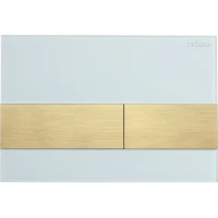 Кнопка смыва Cezares Lux LUX-GB-1-BORO для инсталляции, белый/золотой матовый