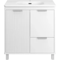 Тумба под раковину Brevita Risacca RIS-06080-0142Я 81 см, напольная, белый матовый