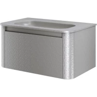 Тумба под раковину Armadi Art Voi Stonefinish Luna 782-080-SF-L 80 см, подвесная, серый камень матовый