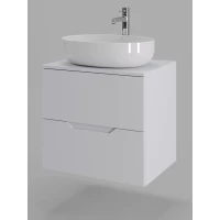 Тумба с раковиной Orange Line Li-60TuwMDF+B05-520W 60,2 см, подвесная, со столешницей, белый матовый
