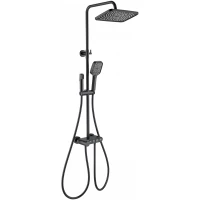 Душевая система Wonzon & Woghand Muse Corno WW-B3112-MB 300x200 мм, с термостатом, черный матовый