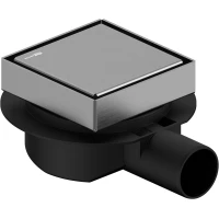 Душевой трап WasserKRAFT Niers 30D10BN 100x100/50 см, с решеткой, 2 в 1 под плитку, никель