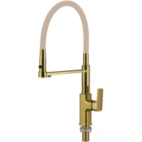 Смеситель для кухни Savol S-L1808C-12 с подключением к фильтру, гибким изливом, бронза/бежевый
