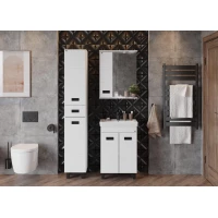 Комплект мебели белый глянец 55 см Onika Балтика 105552 + 1WH302126 + 205848