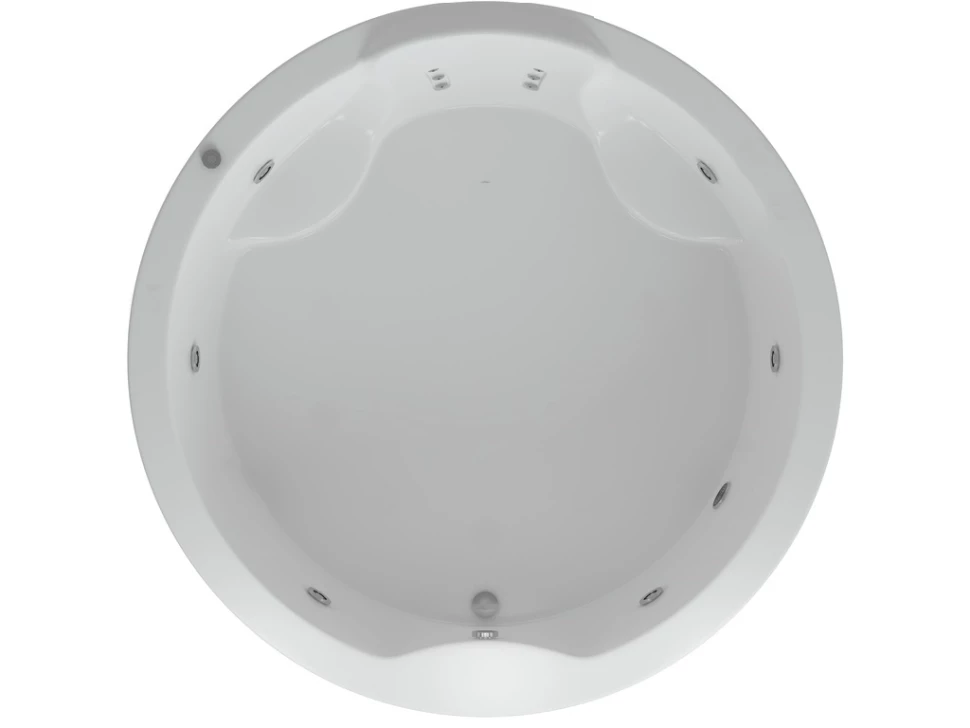 

Акриловая гидромассажная ванна 180x180 см пневматическое управление плоские форсунки+спинной массаж 6 форсунок Aquatek Аура