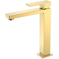 Смеситель для раковины Boheme Qubic 472-G золотой