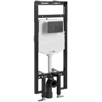 Инсталляция для унитаза WasserKRAFT Dinkel 58 58TLT.010.ME.MB02 с кнопкой смыва, черный матовый