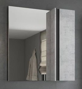 Зеркало 73x80 см бетон светлый/черный Comforty Эдинбург 00004149063 зеркало шкаф comforty франкфурт 90 бетон светлый