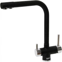 Смеситель для кухни Zorg ZR 348 YF ХРОМ ЧЕР МЕТАЛ с подключением к фильтру, хром/черный металлик