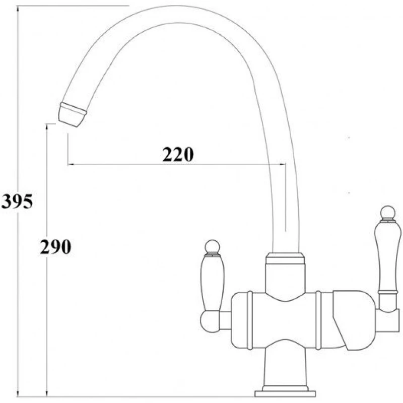 Смеситель для кухни с подключением к фильтру Zorg Sanitary ZR 329 YF