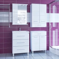 Комплект мебели белый глянец 60,5 см Санта Омега 207046 + FOCTEP60 + 107003