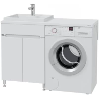 Тумба с раковиной белый глянец 120,8 см Санта Лондон 224033 + 900124 + 900122