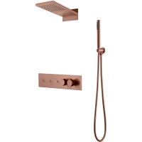 Душевой комплект Boheme Fusion 131-CB 230 мм, с термостатом, медь матовая
