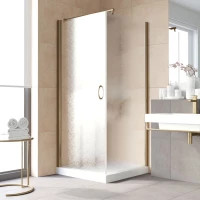 Душевой уголок Vegas Glass EP-Fis LUX 90*110 05 02 L 90x110 см L, профиль бронза, стекло шиншилла