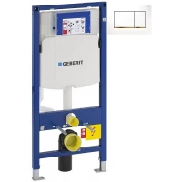 Инсталляция для унитаза Geberit Duofix Sigma 30 111.300.00.5 + 111.815.00.1 + 115.883.KK.1 с кнопкой смыва, белый/золотой/белый