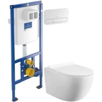 Комплект подвесной унитаз MEER MR-2100 + система инсталляции Villeroy & Boch 92246100 + 92249068