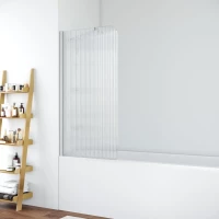 Шторка на ванну Vegas Glass EV ST NOVO 76 07 Moru L 76 см L, профиль матовый хром, стекло рифленое