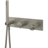 Смеситель для ванны Remer Chrono CH97D2XV встраиваемый, с душевым гарнитуром, нержавеющая сталь