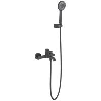 Смеситель для ванны Aquatek Европа AQ1349MB с душевым гарнитуром, черный матовый