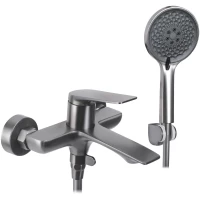Смеситель для ванны Rea Avalon REA-B2706 с душевым гарнитуром, оружейная сталь