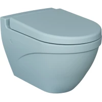Унитаз подвесной Ambassador Nord 133T20801-132T20801 безободковый, с сиденьем микролифт, голубой матовый
