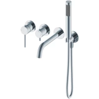 Смеситель для ванны Wonzon & Woghand Stick WW-889017-CR встраиваемый, с душевым гарнитуром, хром