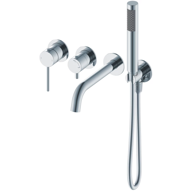 Смеситель для ванны Wonzon & Woghand Stick WW-889017-CR встраиваемый, с душевым гарнитуром, хром Смеситель для ванны Wonzon & Woghand Stick WW-889017-CR встраиваемый, с душевым гарнитуром, хром