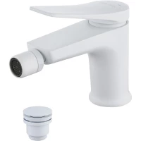 Смеситель для биде Lemark Bronx LM3708MW с донным клапаном, белый матовый