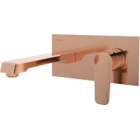 Смеситель для раковины Teska Quarsar E5109 встраиваемый, без донного клапана, розовое золото