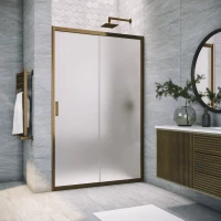 Душевая дверь Vegas Glass ZP TUR Novo 140 05 10 140 см, профиль бронза, стекло сатин