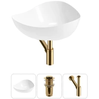 Раковина-чаша Wellsee Nexus Flex 20214025R 50x39 см, накладная, белый, с донным клапаном и сифоном