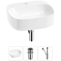 Раковина-чаша Wellsee Ideal 20214099R 50x42 см, накладная, белый, с донным клапаном и сифоном